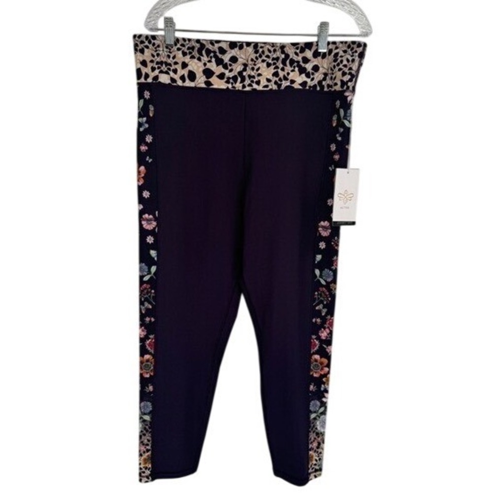 Johnny Was Joy Vanda Bee Active High Waisted Leggings Pockets Flowers NEW Sz 2XL
